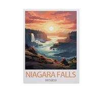 Jigsaw Puzzle 1000 Pieces for Adults,Niagara Falls Ontario Vintage Travel Poster,Large Puzzle Game Artwork for Adults Teens 26x38cm-CF98
