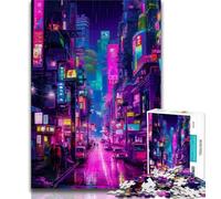 Jigsaw Puzzle 1000 Pieces for Adults Night City Landscape 1000 Pieces for Adults,Challenging Game for The Whole for Women, Gifts for Men (size 38x26cm)