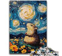 Jigsaw Puzzle 1000 Pieces for Adults Night Sky Capibara Adult Puzzles,Educational Games Home Decoration Unique Home Decor And Gifts (50x75cm)