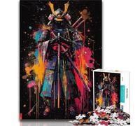 Jigsaw Puzzle 1000 Pieces for Adults Ninja Samurai Oil Painting 1000 Pieces for Adults,Interesting Stress Reduction Parent-child Interaction (size 75x50cm)