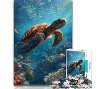 Jigsaw Puzzle 1000 Pieces for Adults Ocean Turtle 1000 Pieces for Adults,Challenging Game for The Whole for Women, Gifts for Men (size 75x50cm)