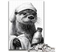 Jigsaw Puzzle 1000 Pieces for Adults Otter Taking A Bath Puzzles,Challenging Family Activity Games DIY Toy for Home Wall Decor Gifts (50x75cm)