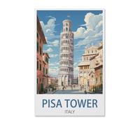Jigsaw Puzzle 1000 Pieces for Adults，Pisa Tower Italy，Teens Boys Girls Puzzles Premium Quality Fun Family Challenging Puzzles for Birthday-Y279-38x52cm