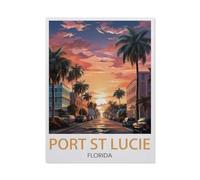 Jigsaw Puzzle 1000 Pieces for Adults，Port St Lucie Florida，Teens Boys Girls Puzzles Difficult Thick Sturdy Pieces Challenging Puzzle for Party Games（38x52cm）-EV88