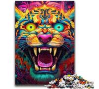 Jigsaw Puzzle 1000 Pieces for Adults Psychedelic Animal Tiger Teenager Puzzles,Quiz Game Wall Decoration Unique Birthday And Xmas Gifts (75x50cm)
