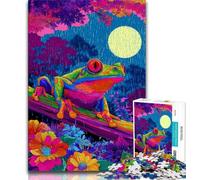 Jigsaw Puzzle 1000 Pieces for Adults Psychedelic Frog 1000 Pieces for Teenagers,Birthday Present, Gifts, Wall Art for Age 14 Years Up (size 38x26cm)