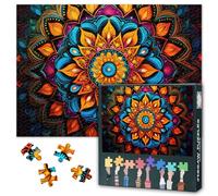 Jigsaw Puzzle 1000 Pieces for Adults Psychedelic Mandala Art Colorful Abstract Background Intricate Geometric Pattern Challenging Adult Puzzle for Meditation Therapy Home Decor Gift 27.5x19.7 Inches