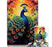 Jigsaw Puzzle 1000 Pieces for Adults Psychedelic Peacock 1000 Pieces for Teenagers,Birthday Present, Gifts, Wall Art for Ages 14+ 38x26cm