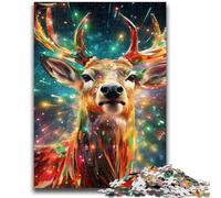 Jigsaw Puzzle 1000 Pieces for Adults Psychedelic Reindeer Adult Jigsaw,learning Educational for Is Ideal As A Gift for The Whole Family (75x50cm)
