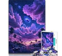 Jigsaw Puzzle 1000 Pieces for Adults Purple Sunset Adult Jigsaw,learning Educational for Is Ideal As A Gift for The Whole Family 26x38cm