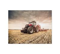 Jigsaw Puzzle 1000 Pieces for Adults，Red tractor at work in the fields，Kids Teens Large Families Puzzle Game（75x50cm）-A36