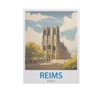 Jigsaw Puzzle 1000 Pieces for Adults，Reims France，Teens Boys Girls Puzzles Difficult Challenging Puzzle for Party Games Kids Family Friends 50x70cm-DZ66