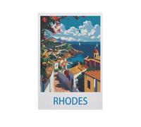 Jigsaw Puzzle 1000 Pieces for Adults，Rhodes，Teens Boys Girls Puzzles Premium Quality Fun Family Challenging Puzzles for Birthday（38x26cm）-GC8