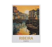 Jigsaw Puzzle 1000 Pieces for Adults，Ribeira Porto ， Sunset，Large Puzzle Game Artwork for Adults Teens（38x52cm）-DW98