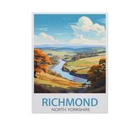 Jigsaw Puzzle 1000 Pieces for Adults，Richmond North Yorkshire Vintage Travel Poster，Large Puzzle Game Artwork for Adults Teens（38x26cm）-AO76