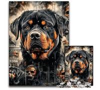 Jigsaw Puzzle 1000 Pieces for Adults Rottweiler Collage Cardboard Puzzles for 14+ Difficult to Complete But Fun And Humorous Birthday Gift 26X38CM