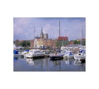 Jigsaw Puzzle 1000 Pieces for Adults，Sailing ship harbour Stralsund，Large Puzzle Game Artwork for Adults Teens（38x26cm）-AH14