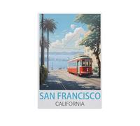 Jigsaw Puzzle 1000 Pieces for Adults，San Francisco California，Teens Boys Girls Puzzles Difficult Thick Sturdy Pieces Challenging Puzzle for Party Games（38x26cm）-FT47