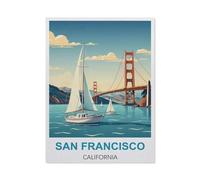 Jigsaw Puzzle 1000 Pieces for Adults,San Francisco California Vintage Travel Poster,Unique Suitable for Teenagers and Adults, Home Decoration(50x70cm)-BI22