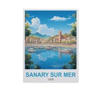 Jigsaw Puzzle 1000 Pieces for Adults，Sanary Sur Mer VAR Vintage Travel Posters，Unique Suitable for Teenagers and Adults, Home Decoration26x38cm-AR64