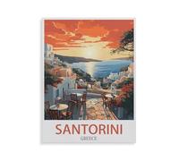Jigsaw Puzzle 1000 Pieces for Adults，Santorini, Greece，Kids Teens Large Families Puzzle Game（75x50cm）-HE16