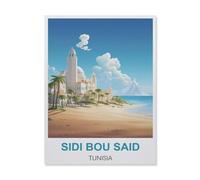 Jigsaw Puzzle 1000 Pieces for Adults,Sidi Bou Said Tunisia,Kids Teens Large Families Puzzle Game(38x26cm)-A19