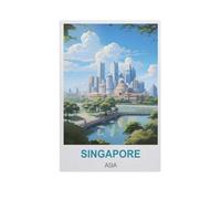 Jigsaw Puzzle 1000 Pieces for Adults，Singapore Asia，Teens Boys Girls Puzzles Difficult Thick Sturdy Pieces Challenging Puzzle for Party Games（75x50cm）-GJ47