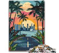 Jigsaw Puzzle 1000 Pieces for Adults Singapore Sunset Cityscape 1000 Pieces for Adults,Brain Intelligence Challenge Addictive Toys for Home Decoration (50x75cm)