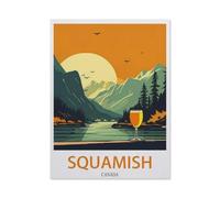 Jigsaw Puzzle 1000 Pieces for Adults，Squamish Canada Vintage Travel Posters，Teens Boys Girls Puzzles Difficult Thick Sturdy Pieces Challenging Puzzle for Party Games（50x70cm）-DF6