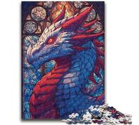 Jigsaw Puzzle 1000 Pieces for Adults Stained Glass Dragon 1000 Piece Puzzle,Educational Games Home Decoration Birthday Present, Gifts, Wall Art (50x75cm)