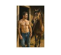 Jigsaw Puzzle 1000 Pieces for Adults，Stallion Handler - Attractive Man with Horse，Large Puzzle Game Artwork for Adults Teens（38x26cm）-AH53
