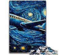Jigsaw Puzzle 1000 Pieces for Adults Starry Sky Aircraft 1000 Pieces for Teenagers,Challenging Family Activity Games DIY Toy for Home Wall Decor Gifts (75x50cm)