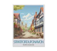 Jigsaw Puzzle 1000 Pieces for Adults，Stratford-Upon-Avon Warwickshire，Teens Boys Girls Puzzles Difficult Thick Sturdy Pieces Challenging Puzzle for Party Games（38x52cm）-FI68