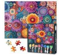 Jigsaw Puzzle 1000 Pieces for Adults Stunning Colorful Floral Art Blooming Flowers Pattern Vibrant Botanical Illustration Premium Paper Puzzle Stress Relief Activity 27.5 x 19.7 Inches
