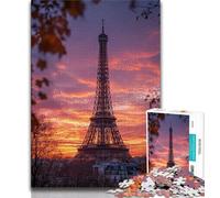 Jigsaw Puzzle 1000 Pieces for Adults Sunset Eiffel Adult Jigsaw,learning Educational for Is Ideal As A Gift for The Whole Family 75x50cm