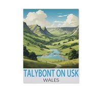 Jigsaw Puzzle 1000 Pieces for Adults，Talybont on Usk Wales Vintage Travel Poster，Large Puzzle Game Artwork for Adults Teens, Family Decorations, Unique Puzzle Gift（50x70cm）-I88