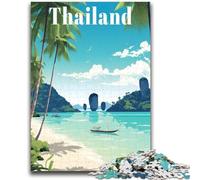 Jigsaw Puzzle 1000 Pieces for Adults Thailand Travel Poster 1000 Pieces for Teenagers,Birthday Present, Gifts, Wall Art for Ages 14+ (50x75cm)
