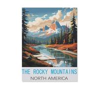 Jigsaw Puzzle 1000 Pieces for Adults，The Rocky Mountains North America，Large Puzzle Game Artwork for Adults Teens（75x50cm）-FL77