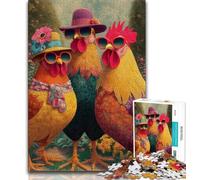 Jigsaw Puzzle 1000 Pieces for Adults Three Chickens Teenager Jigsaw,Educational Stress Relief Toy Great Gifts And Toys 75x50cm