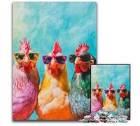 Jigsaw Puzzle 1000 Pieces for Adults Three Cocks Wooden Puzzles Gift DIY Fun Suitable for Home Living Room Office Decoration 50X75CM