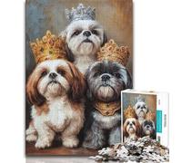 Jigsaw Puzzle 1000 Pieces for Adults Three Dogs Teenager Puzzles,Quiz Game Wall Decoration Unique Birthday And Xmas Gifts 75x50cm