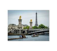 Jigsaw Puzzle 1000 Pieces for Adults，Through Paris on a wooden raft，Teens Boys Girls Puzzles Premium Quality Fun Family Challenging Puzzles for Birthday（50x70cm）-AR81