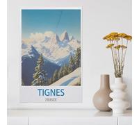 Jigsaw Puzzle 1000 Pieces for Adults，Tignes France Vintage Travel Poster，Unique Suitable for Teenagers and Adults, Home Decoration（38x26cm）-F7