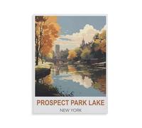 Jigsaw Puzzle 1000 Pieces for Adults，Travel Poster Prospect Park Lake New York，Teens Boys Girls Puzzles Premium Quality Fun Family Challenging Puzzles for Birthday（75x50cm）-HI89