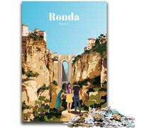 Jigsaw Puzzle 1000 Pieces for Adults Travel to Ronda 1000 Pieces for Teenagers,Challenging Family Activity Games DIY Toy for Home Wall Decor Gifts (26x38cm)