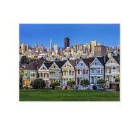 Jigsaw Puzzle 1000 Pieces for Adults，View from Alamo Square at dusk, San Francisco，Unique Suitable for Teenagers and Adults, Home Decoration（50x70cm）-C84