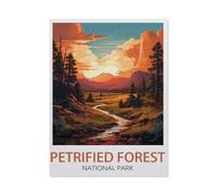 Jigsaw Puzzle 1000 Pieces for Adults，Vintage-Reiseposter Petrified Forest im Nationalpark，Kids Teens Large Families Puzzle Game（38x52CM）-AK94