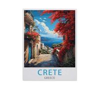 Jigsaw Puzzle 1000 Pieces for Adults，Vintage Travel Poster Crete Greece，Large Puzzle Game Artwork for Adults Teens, Family Decorations, Unique Puzzle Gift26x38cm-AP22