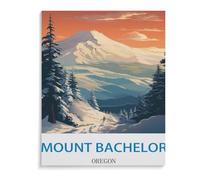 Jigsaw Puzzle 1000 Pieces for Adults,Vintage Travel Poster Mount Bachelor Oregon,Teens Boys Girls Puzzles Difficult Thick Sturdy Pieces Challenging Puzzle for Party Games 26x38cm-K31