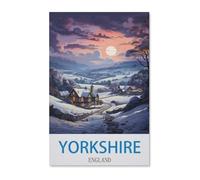 Jigsaw Puzzle 1000 Pieces for Adults,Vintage Travel Poster Yorkshire England,Large Puzzle Game Artwork for Adults Teens, Family Decorations, Unique Puzzle Gift(75x50cm)-G25